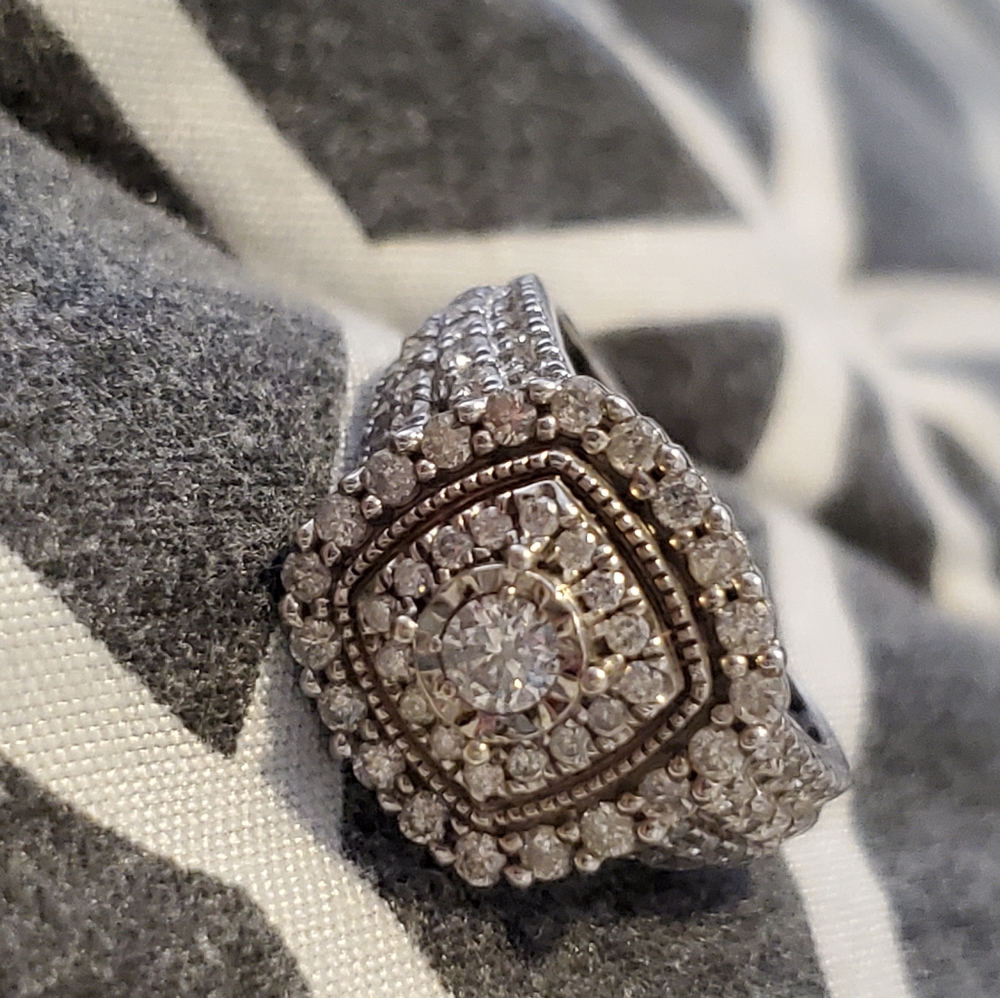 SOLD 10k white gold 1.5 carat diamond ring SOLD